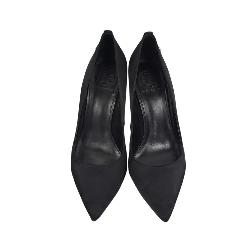 Tory Burch Satin Heels Black Pointed Toe Pumps